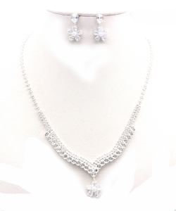 Crystal Rhinestone Jewelry Set for Women NB300623 SILVERCL